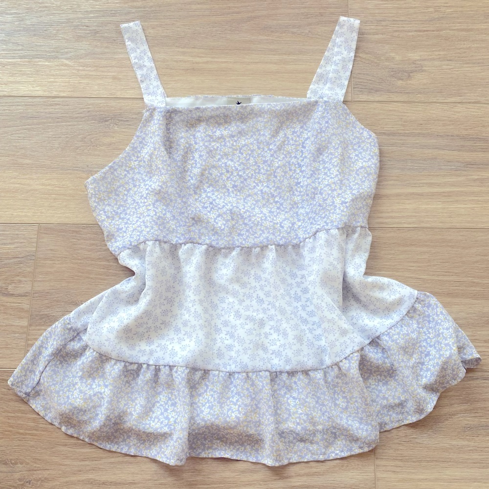 🪻Paper Crane White and Purple Camisole